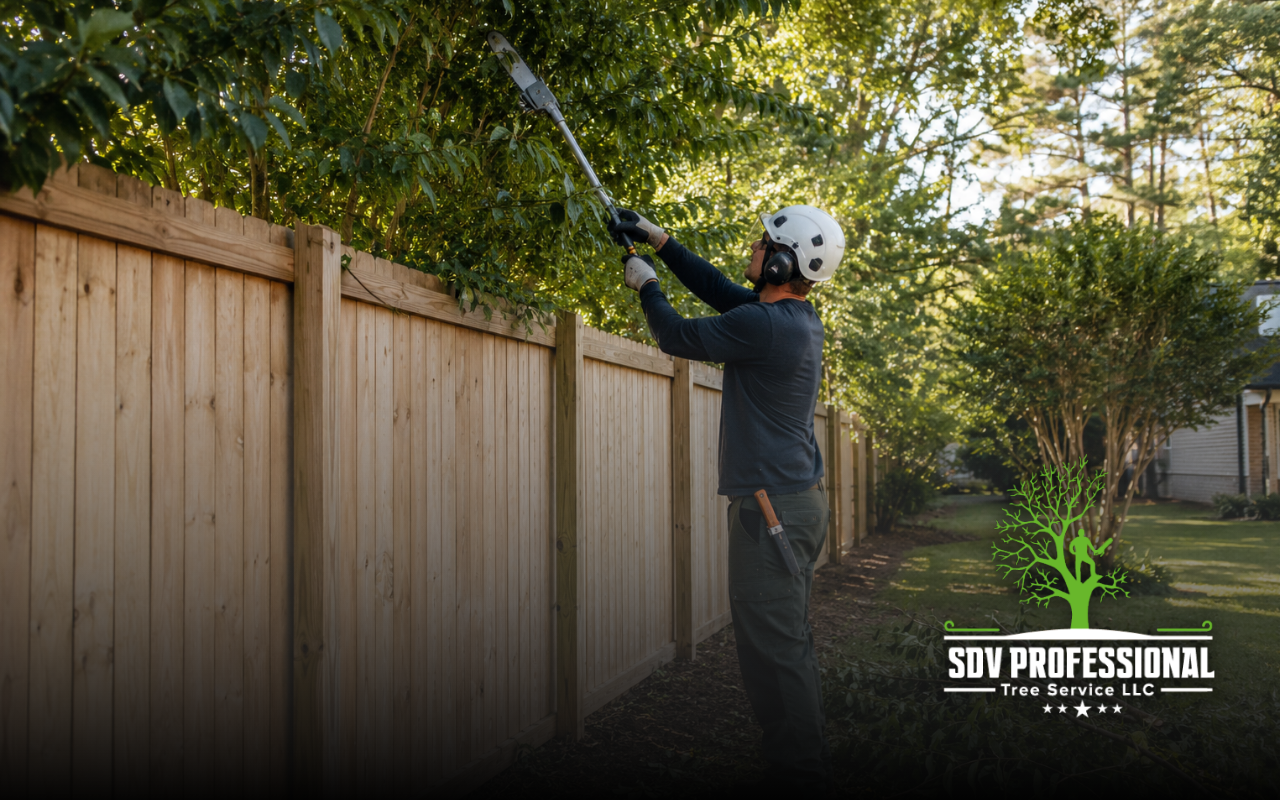 Professional tree clearance for fences in Huntsville, AL