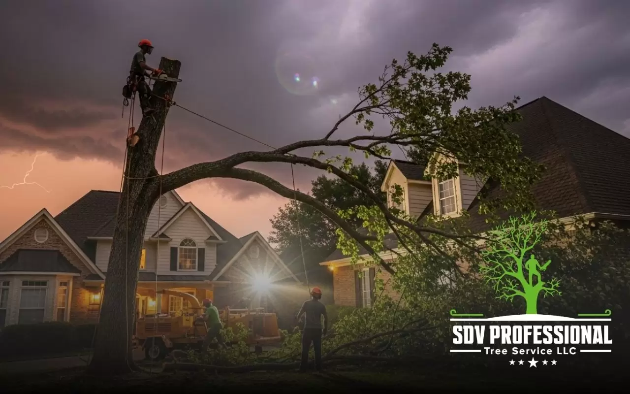 Emergency crew handling storm issues after tree storm damage prevention in Huntsville, AL